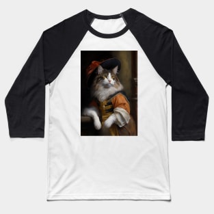 Maine Coon Classic Cat Portrait Baseball T-Shirt